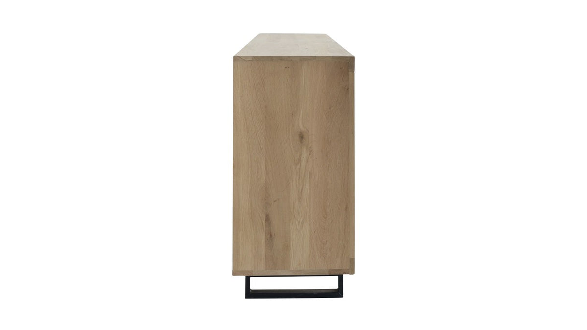 Enfilade Loft en chêne, 4 portes D859C, 220 × 45 × 90 cm, vue fabricant 5. Autres meubles et décoration vendus séparément.