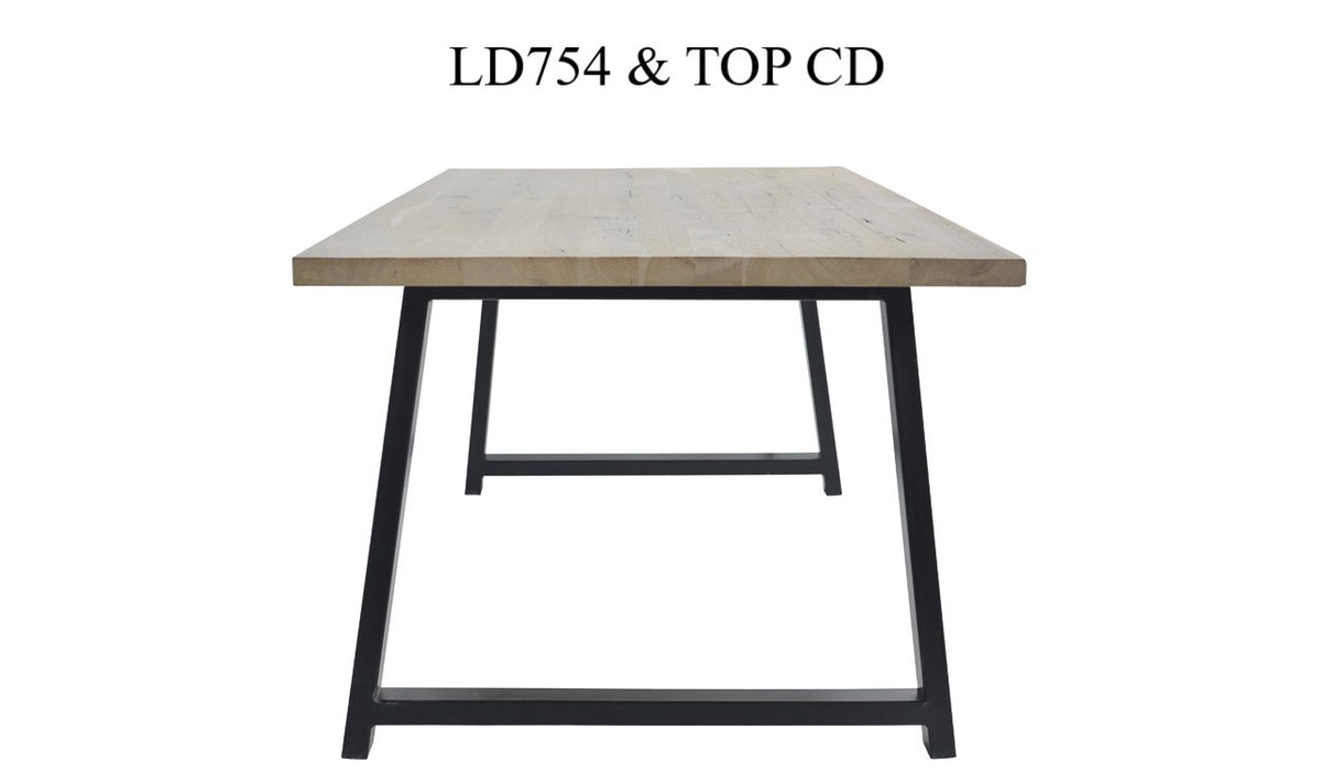 Pieds de table métalliques Trapèze, lot de 2 LD754, format 99 x 74 (section metal 8x4 cm), vue officielle 3. Autres meubles et décoration vendus séparément.