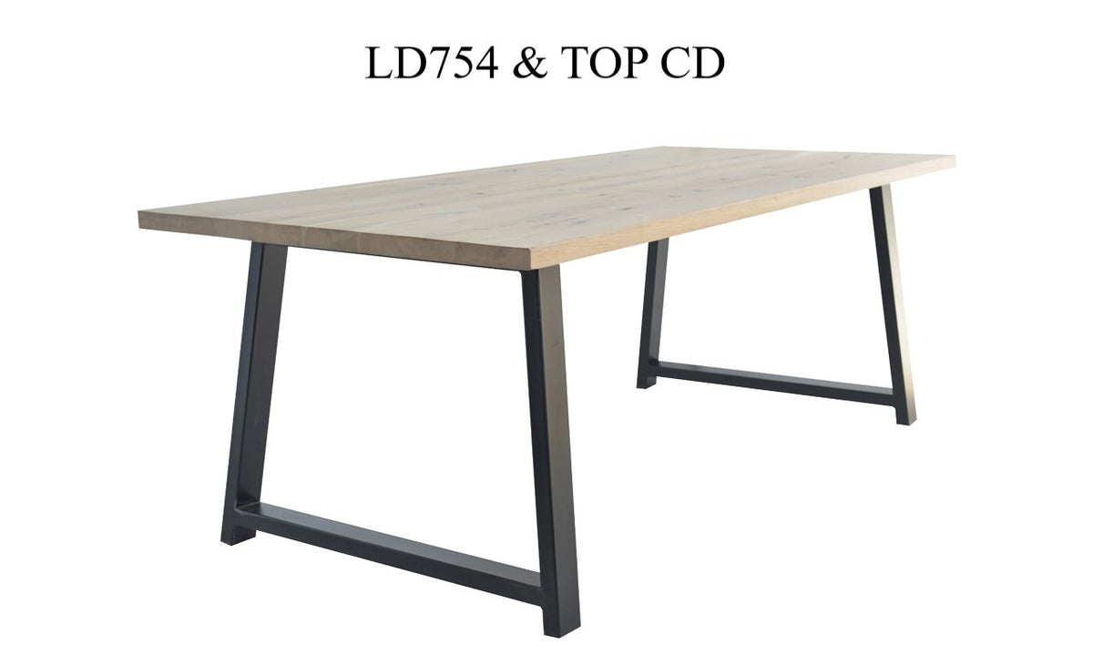 Pieds de table métalliques Trapèze, lot de 2 LD754, format 99 x 74 (section metal 8x4 cm), vue officielle 4. Autres meubles et décoration vendus séparément.