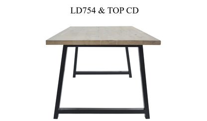 Plateau de table à chant droit CD, format 220 × 100 × 4 cm, vue officielle 4. Autres meubles et décoration vendus séparément.