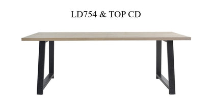 Plateau de table à chant droit CD, format 150 × 150 × 4 cm, vue officielle 6. Autres meubles et décoration vendus séparément.