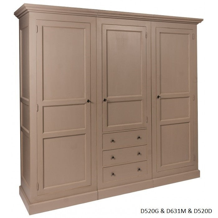 Armoire composable D631D en pin, version droite, vue fabricant 2. Les éventuels autres modules sont vendus séparément.