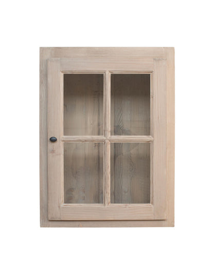 Meuble haut vitré Rosiris C08 en pin à une porte, largeur 60 cm.