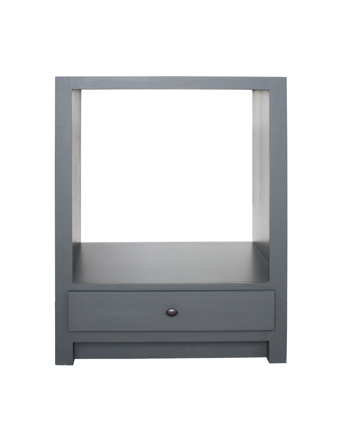 Meuble pour four Rosiris C14 en pin, niche ouverte et un tiroir, 66 cm de large, sans plan de travail.