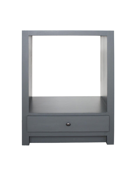 Meuble pour four Rosiris C14 en pin, niche ouverte et un tiroir, 66 cm de large, sans plan de travail.