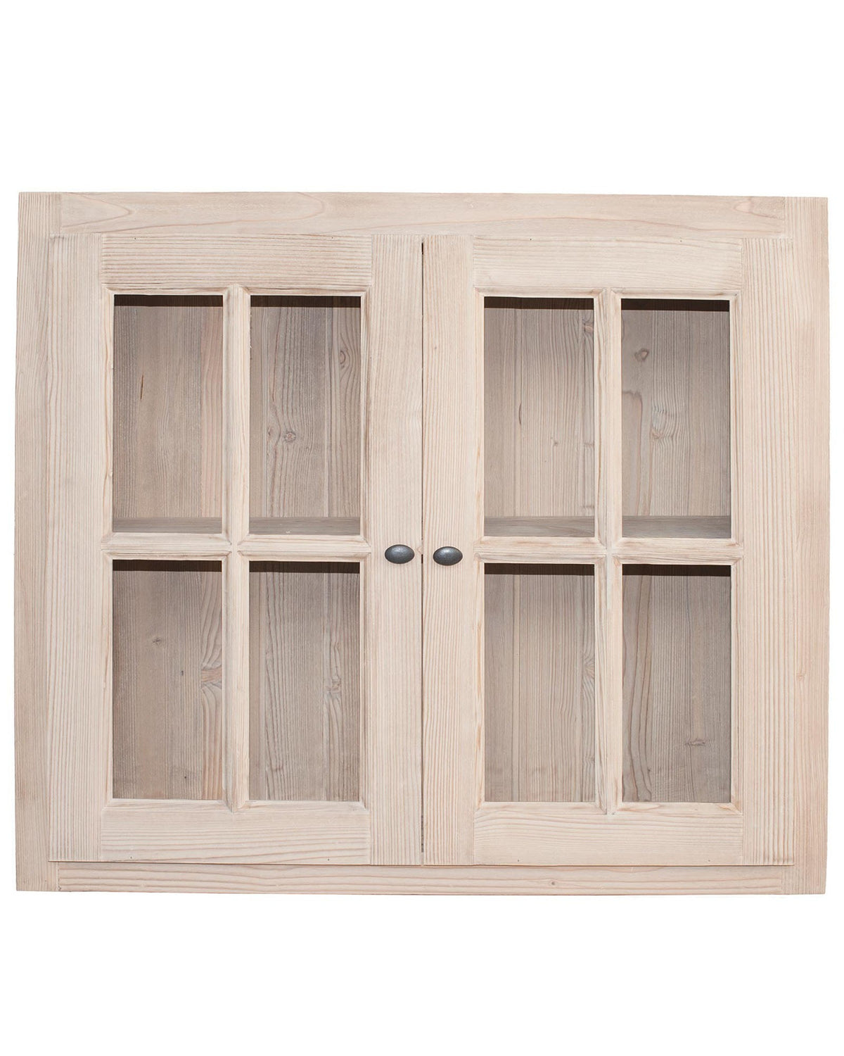 Vue 1 du meuble haut vitré Rosiris C10 en pin, largeur 90 cm.