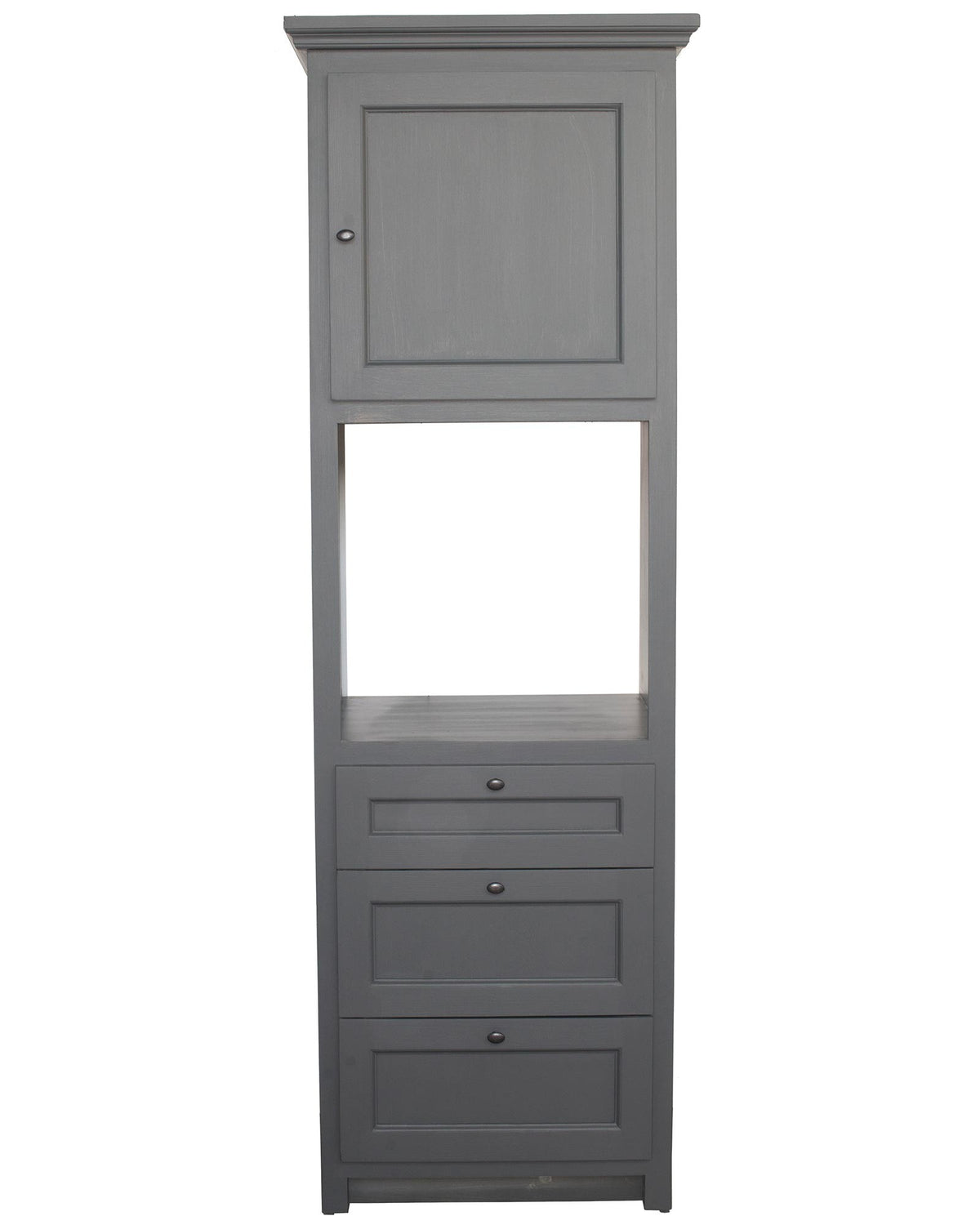 Colonne pour four Rosiris C15 en pin, une porte et trois tiroirs, 66 cm de large et 220 cm de haut.