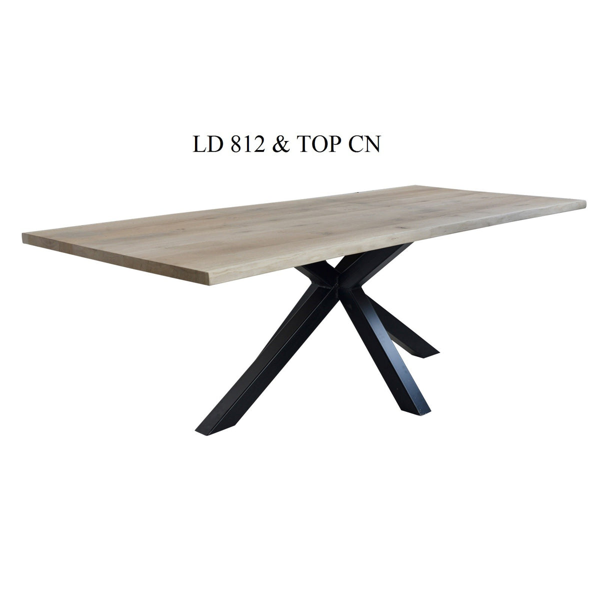 Plateau de table à bord naturel CN, format 200 × 100 × 4 cm, vue officielle 4. Autres meubles et décoration vendus séparément.