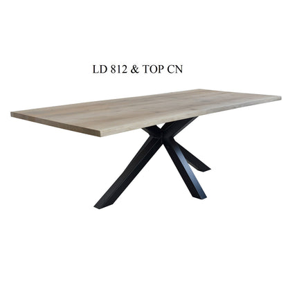 Plateau de table à bord naturel CN, format 200 × 100 × 4 cm, vue officielle 4. Autres meubles et décoration vendus séparément.