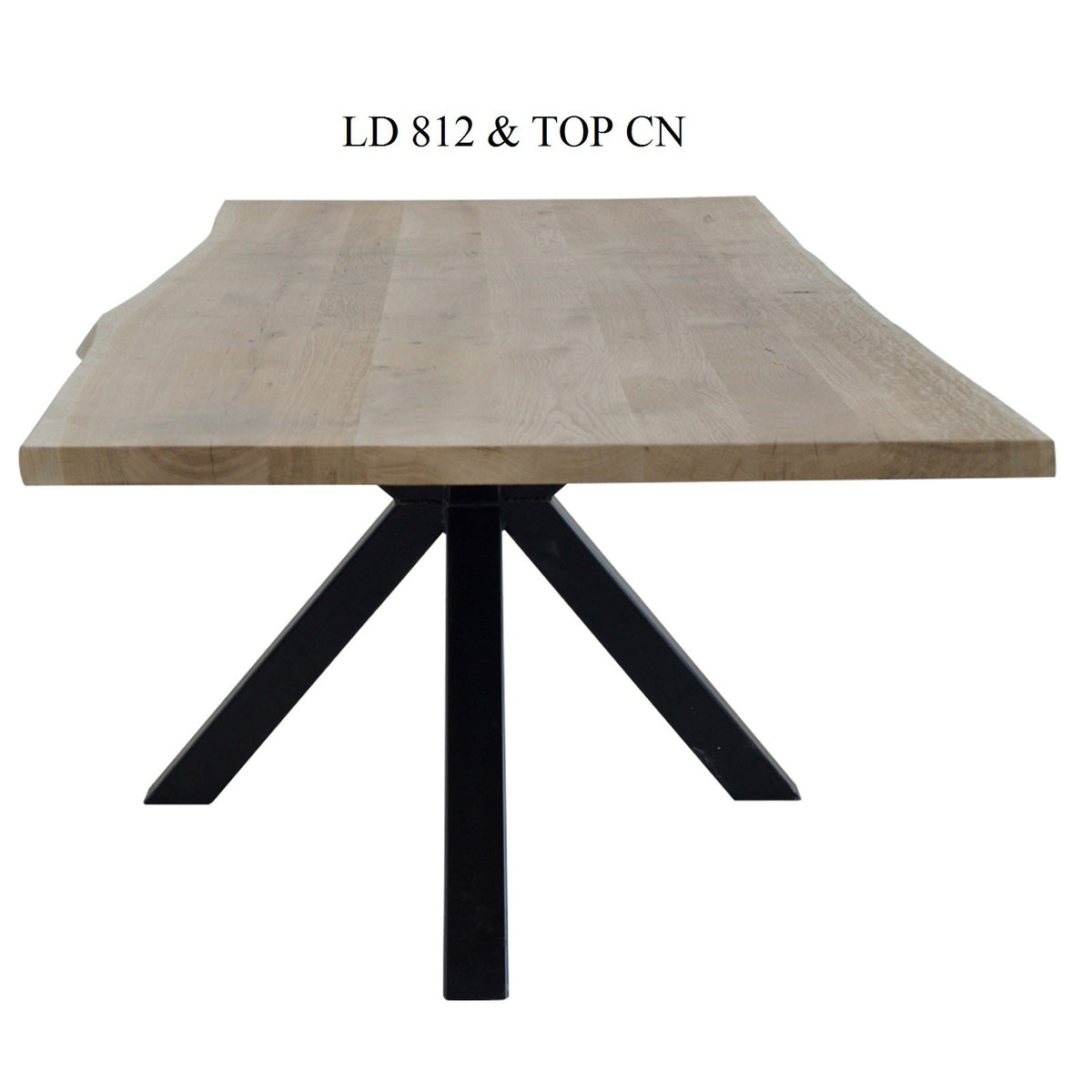 Plateau de table à bord naturel CN, format 240 × 100 × 4 cm, vue officielle 5. Autres meubles et décoration vendus séparément.
