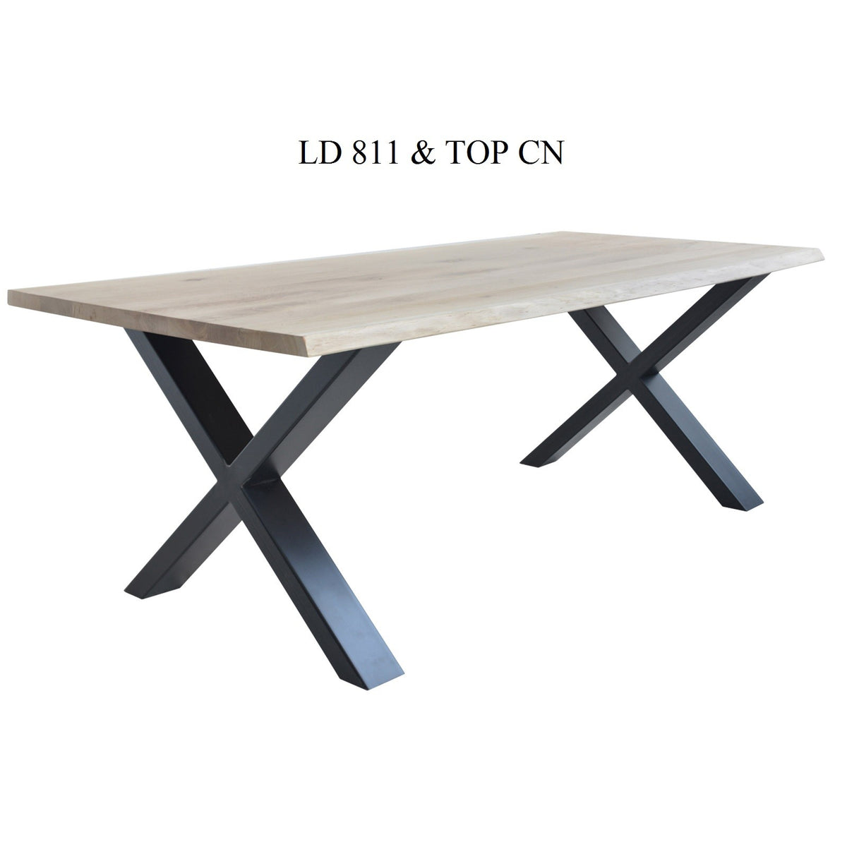 Plateau de table à bord naturel CN, format 240 × 100 × 4 cm, vue officielle 9. Autres meubles et décoration vendus séparément.
