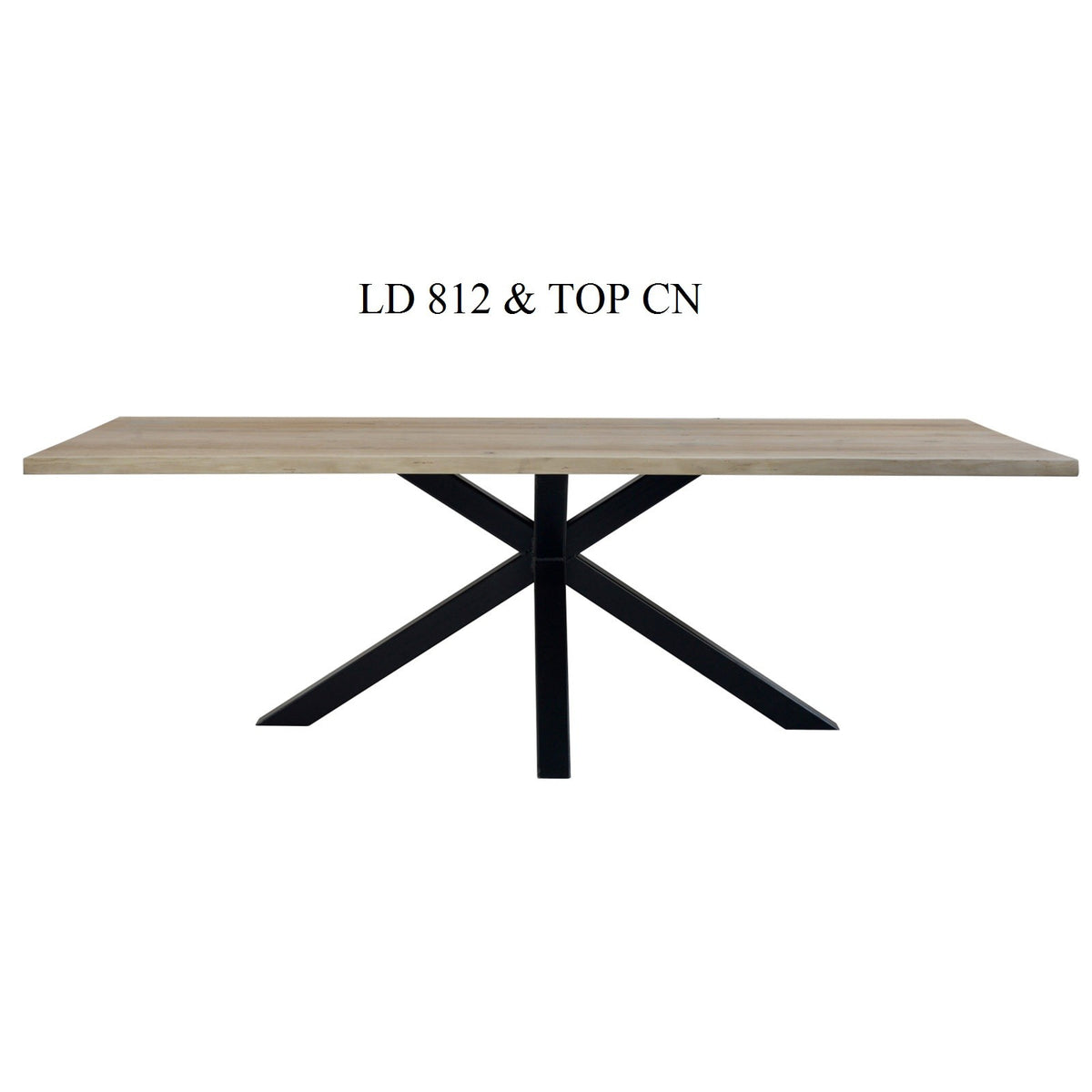 Plateau de table à bord naturel CN, format 260 × 100 × 4 cm, vue officielle 6. Autres meubles et décoration vendus séparément.