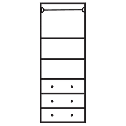 Armoire composable D631 en pin, version indépendante, vue fabricant 2. Les éventuels autres modules sont vendus séparément.