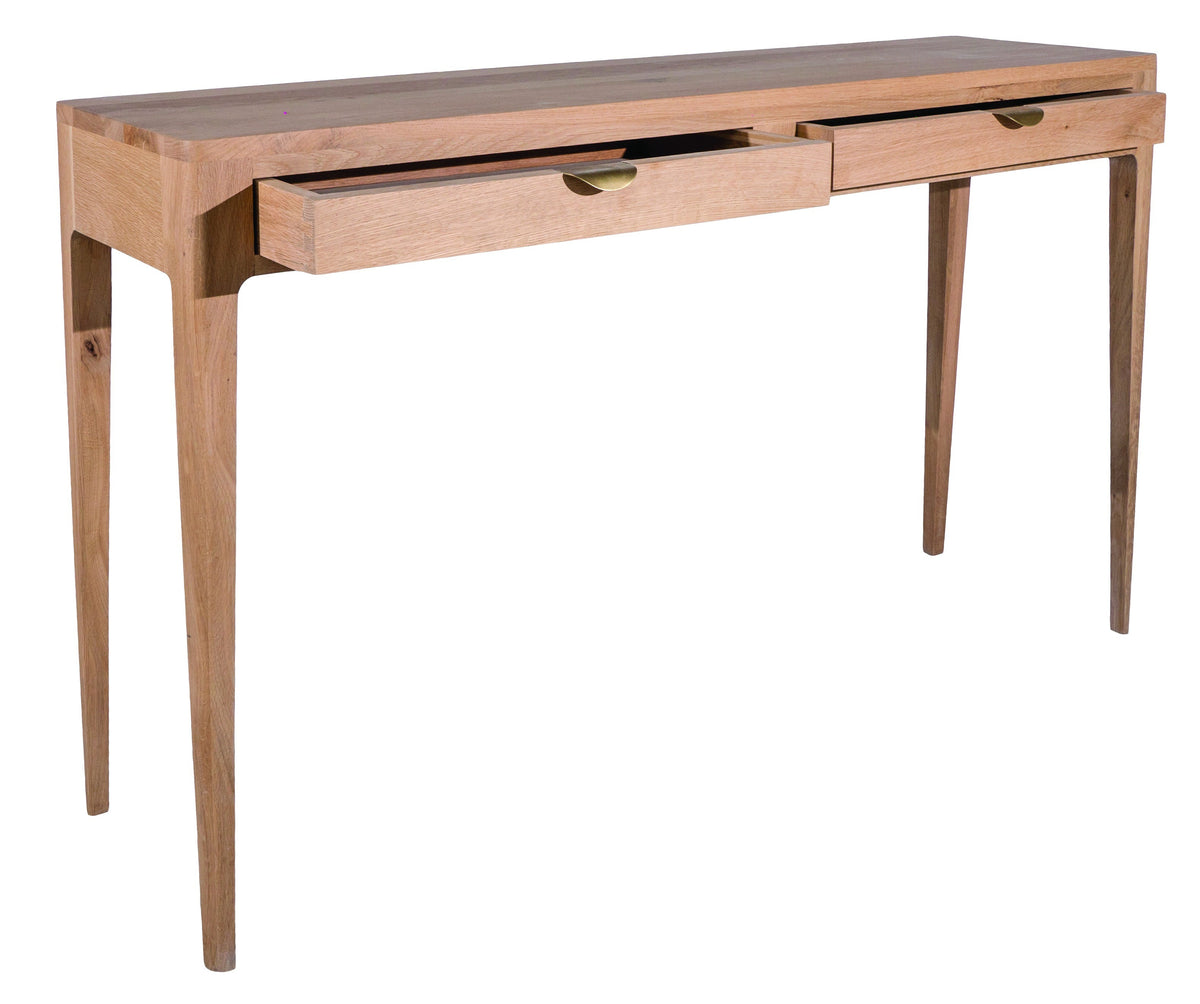Console Ernest D883C en chêne, 2 tiroirs, 130 cm, vue complémentaire 2.