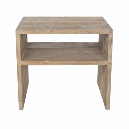 Chevet en pin recyclé D894, 50 × 40 × 45 cm, vue officielle 1. Autres meubles et décoration vendus séparément.