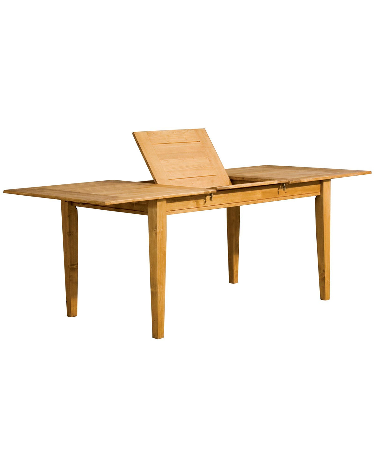 Table à rallonges en pin D438, 160 × 90 × 78 cm, vue officielle 2. Autres meubles et décoration vendus séparément.