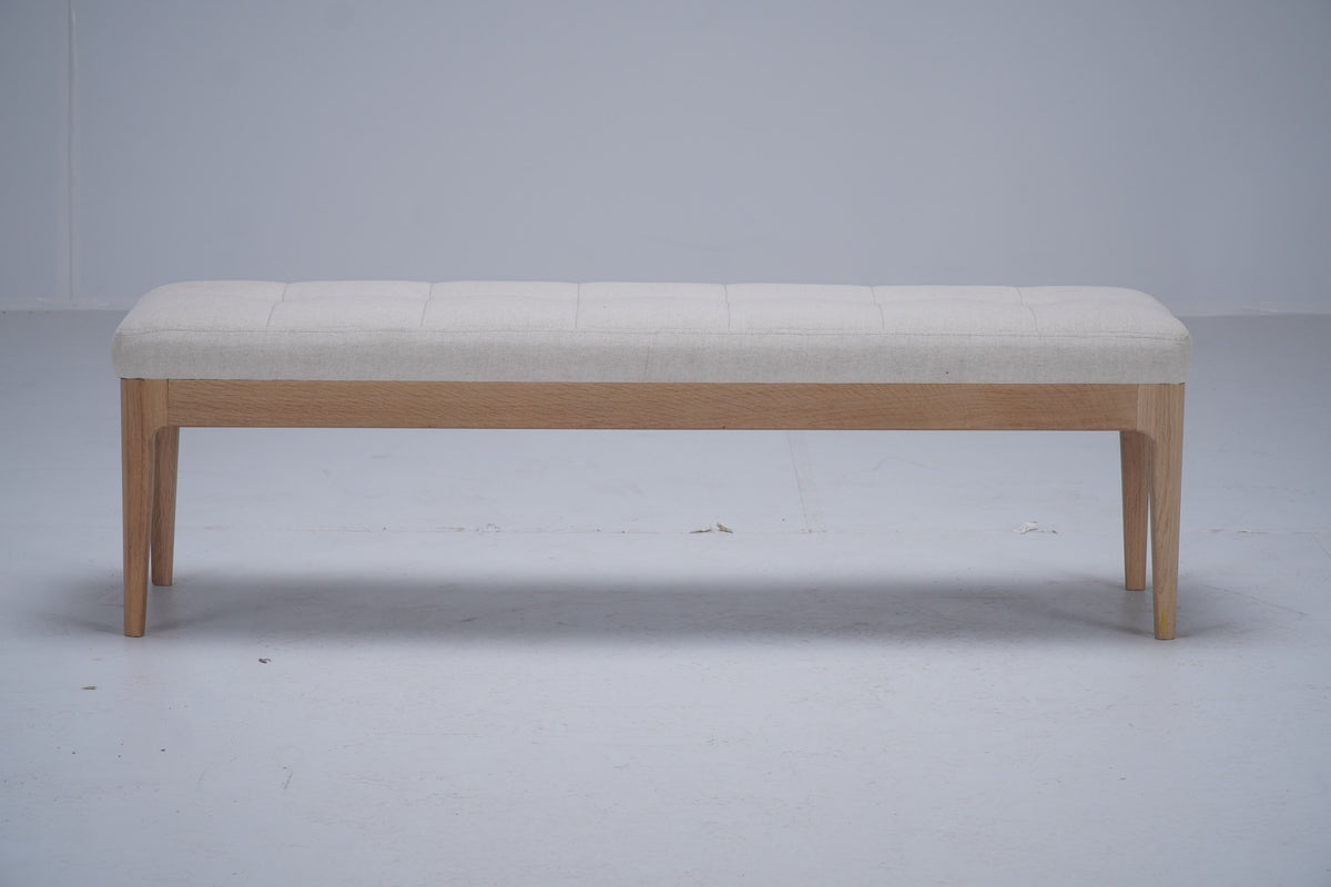 Banc Ernest en chêne DT73, vue officielle 3. Siège vendu à l’unité.