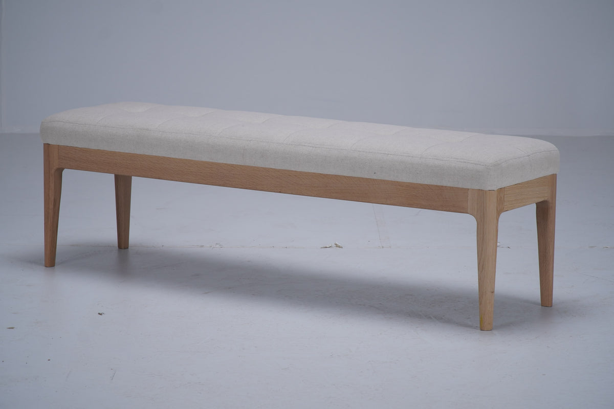 Banc Ernest en chêne DT73, vue officielle 4. Siège vendu à l’unité.