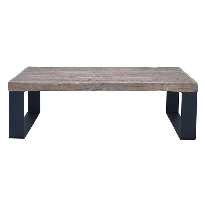 Table basse Alpa en vieux chêne D899, 120 × 120 × 37 cm, vue fabricant 2. Autres meubles et décoration vendus séparément.