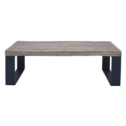 Table basse Alpa en vieux chêne D899, 120 × 120 × 37 cm, vue fabricant 2. Autres meubles et décoration vendus séparément.