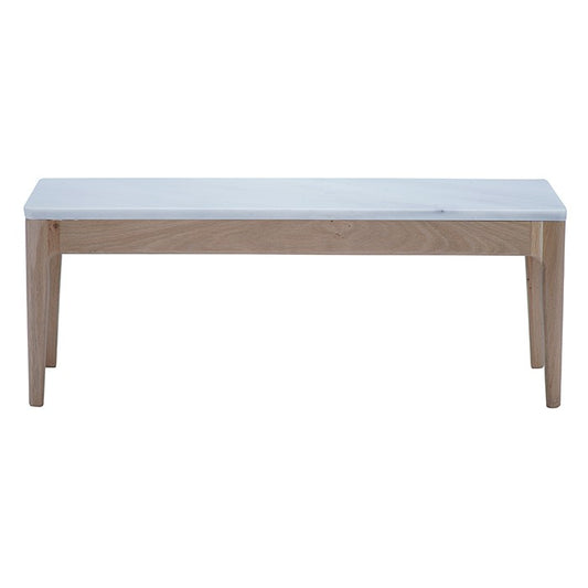 Table de canapé Ernest en chêne et marbre, moyen modèle D904, 90 × 34 × 32 cm, vue fabricant 1. Autres meubles et décoration vendus séparément.