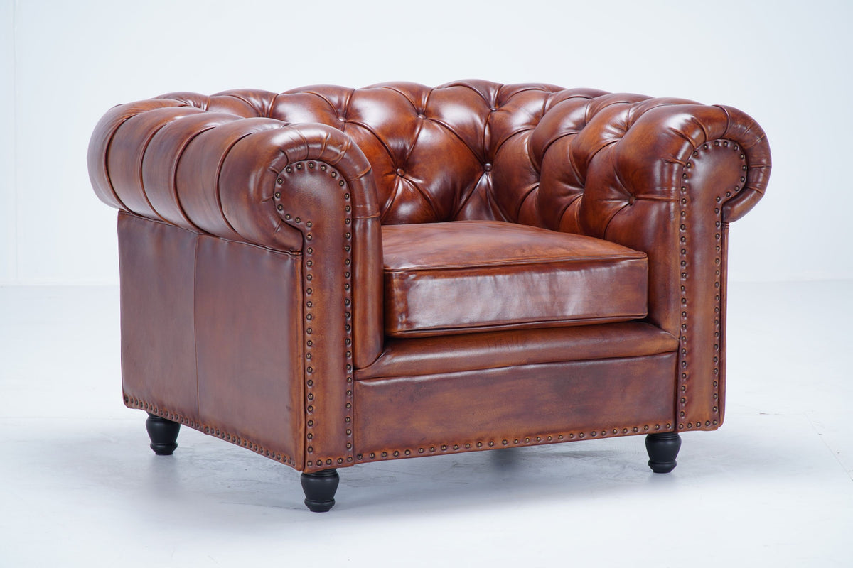 Fauteuil Chesterfield DT31, vue officielle 3. Siège vendu à l’unité.
