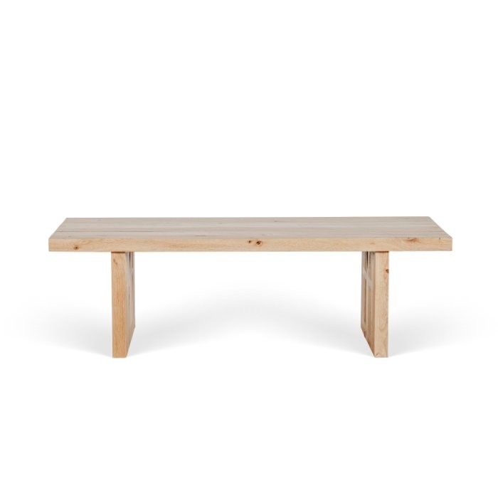 Table basse Victor en chêne recyclé D925C, 130 × 65 × 40 cm, vue fabricant 3. Autres meubles et décoration vendus séparément.