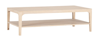 Table basse Ernest avec étagère D942C, 130 × 70 × 40 cm, vue fabricant 1. Autres meubles et décoration vendus séparément.