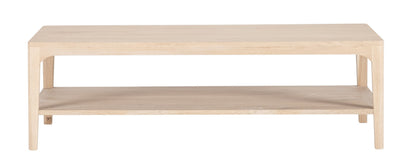 Table basse Ernest avec étagère D942C, 130 × 70 × 40 cm, vue fabricant 2. Autres meubles et décoration vendus séparément.