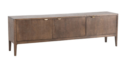 Buffet bas Ernest, 3 portes D944C, 180 × 38 × 56 cm, vue fabricant 2. Autres meubles et décoration vendus séparément.