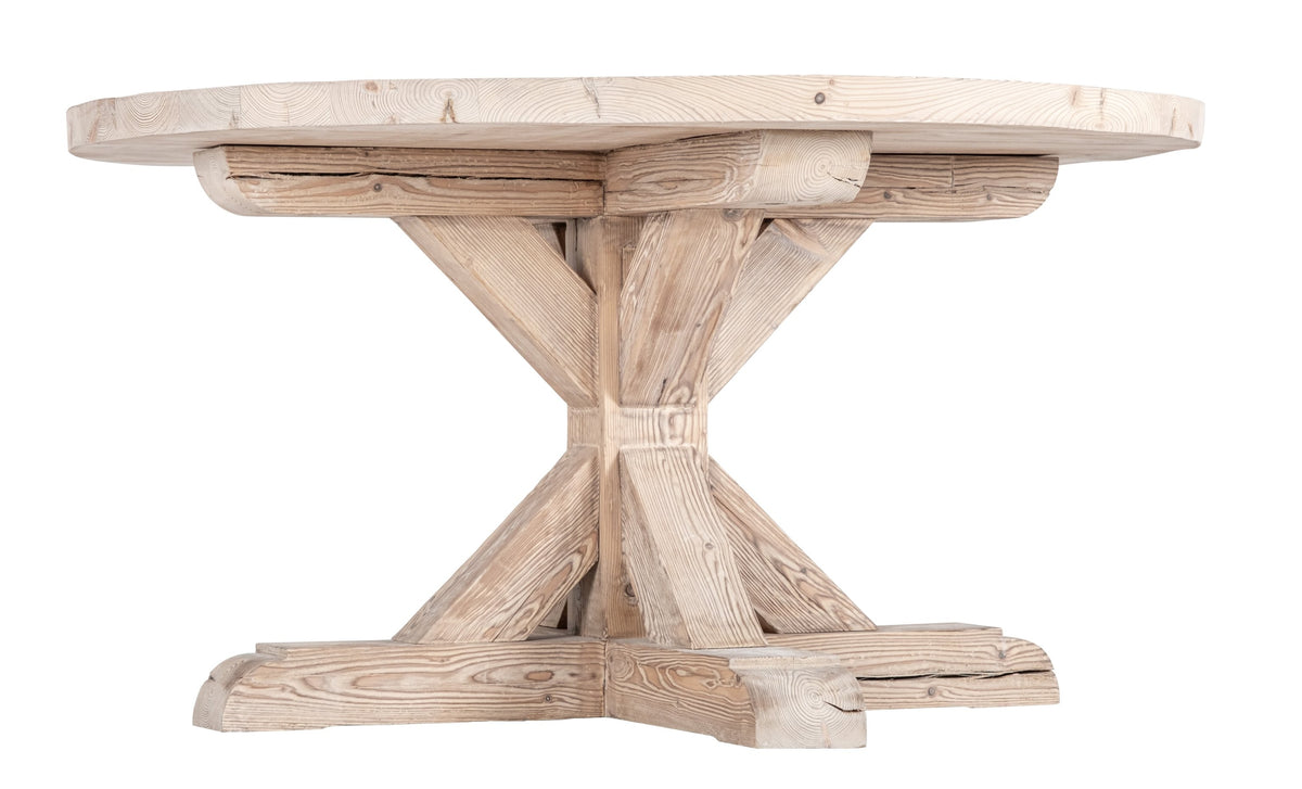 Table ronde Honoré D949BARN, format 140 × 140 × 75 cm, vue officielle 2. Autres meubles et décoration vendus séparément.