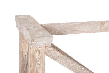 Piètement Honoré en pin recyclé LEG D947BARN, 190 × 90 × 70 cm, vue officielle 2. Autres meubles et décoration vendus séparément.