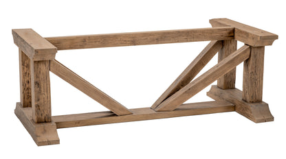 Piètement Honoré en chêne recyclé LEG D947CBARN, 190 × 90 × 70 cm, vue officielle 1. Autres meubles et décoration vendus séparément.