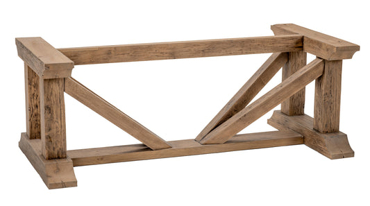 Piètement Honoré en chêne recyclé LEG D947CBARN, 190 × 90 × 70 cm, vue officielle 1. Autres meubles et décoration vendus séparément.