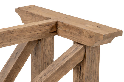 Piètement Honoré en chêne recyclé LEG D947CBARN, 190 × 90 × 70 cm, vue officielle 2. Autres meubles et décoration vendus séparément.