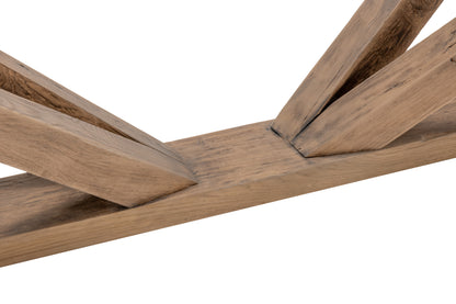 Piètement Honoré en chêne recyclé LEG D947CBARN, 190 × 90 × 70 cm, vue officielle 3. Autres meubles et décoration vendus séparément.