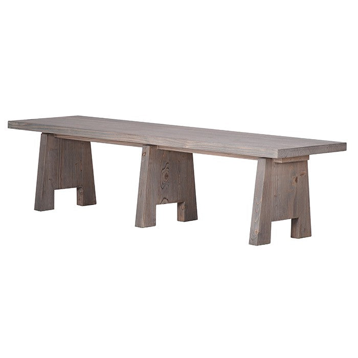 Banc Trapèze en pin D918, 180 × 50 × 45 cm, vue officielle 1. Autres meubles et décoration vendus séparément.