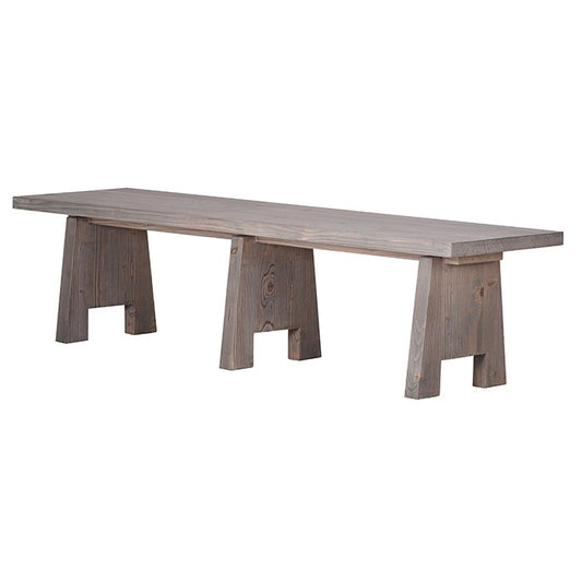 Banc Trapèze en pin D918, 180 × 50 × 45 cm, vue officielle 1. Autres meubles et décoration vendus séparément.