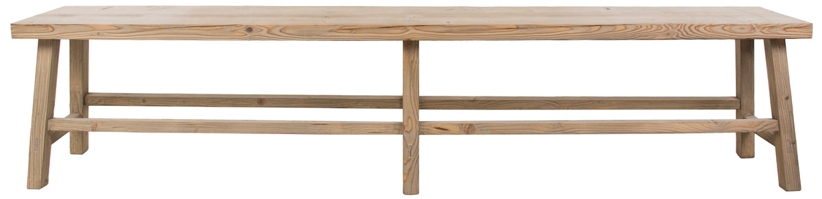 Banc Monastère D810, format 200 × 30 × 44 cm, vue officielle 1. Autres meubles et décoration vendus séparément.