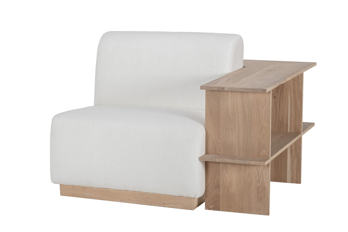Étagère d’angle Rosalie D946C, 109 × 109 × 62 cm, vue fabricant 3. Autres meubles et décoration vendus séparément.