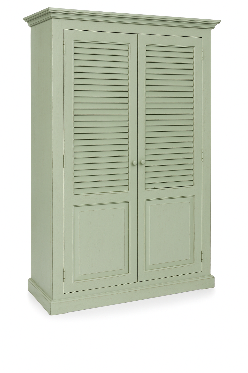 Armoire Solange Persienne, 2 portes D497, 120 × 50 × 190 cm, vue officielle 1. Autres meubles et décoration vendus séparément.