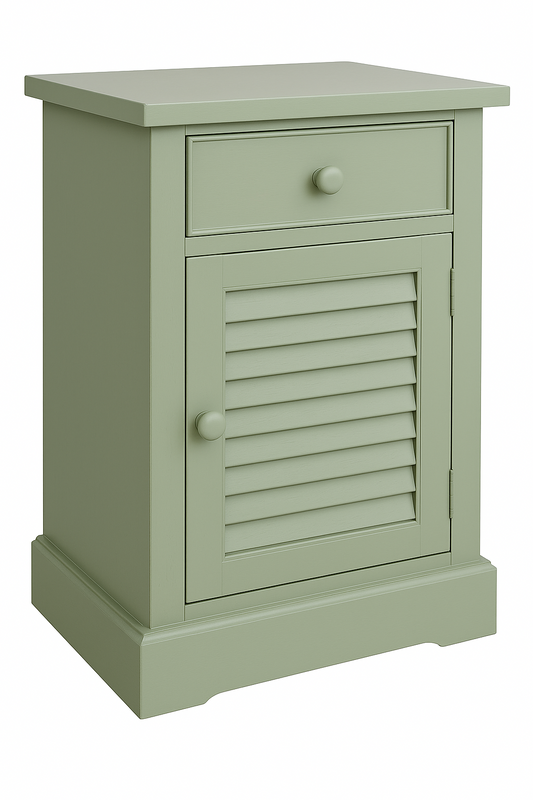 Chevet Solange Persienne D529, 50 × 35 × 79 cm, vue officielle 1. Autres meubles et décoration vendus séparément.
