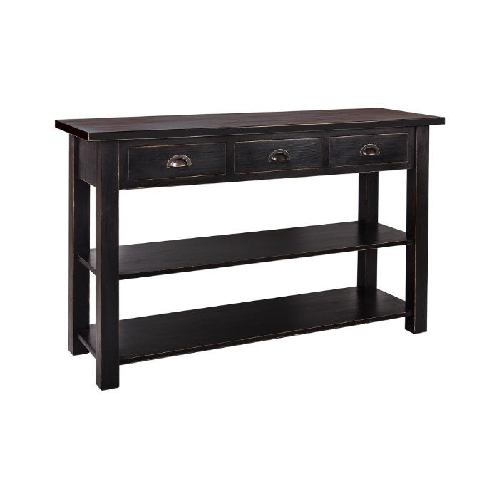 Console Camille, 3 tiroirs D244, 146 × 47 × 90 cm, vue officielle 1. Autres meubles et décoration vendus séparément.