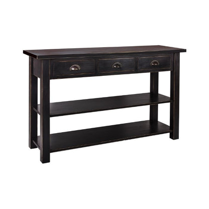 Console Camille, 3 tiroirs D244, 146 × 47 × 90 cm, vue officielle 1. Autres meubles et décoration vendus séparément.