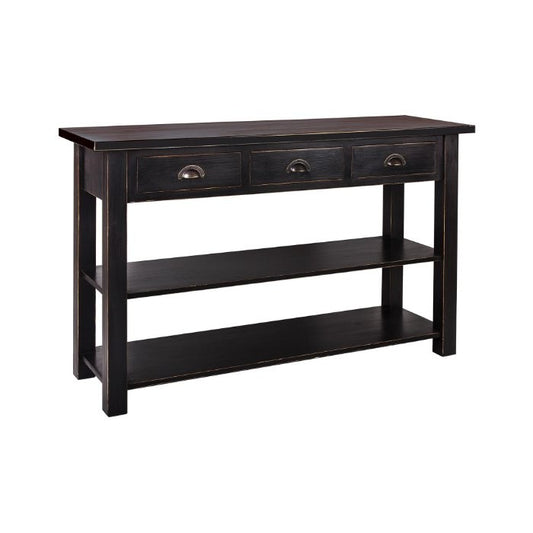 Console Camille, 3 tiroirs D244, 146 × 47 × 90 cm, vue officielle 1. Autres meubles et décoration vendus séparément.
