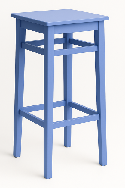 Tabouret de bar D404, 35 × 35 × 79 cm, vue officielle 3. Autres meubles et décoration vendus séparément.