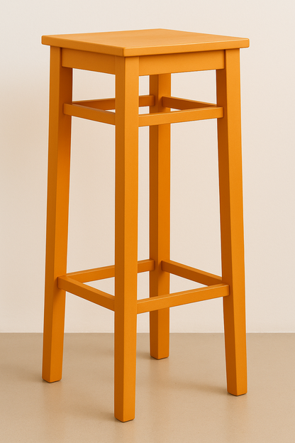 Tabouret de bar D404, 35 × 35 × 79 cm, vue officielle 4. Autres meubles et décoration vendus séparément.