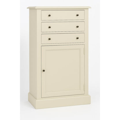 Meuble de rangement Gaspard, 1 porte et 3 tiroirs D607, 62 × 35 × 110 cm, vue officielle 3. Autres meubles et décoration vendus séparément.