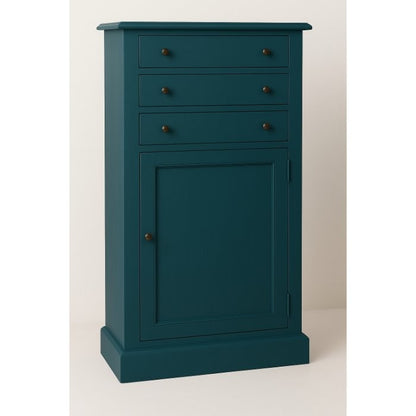 Meuble de rangement Gaspard, 1 porte et 3 tiroirs D607, 62 × 35 × 110 cm, vue officielle 4. Autres meubles et décoration vendus séparément.
