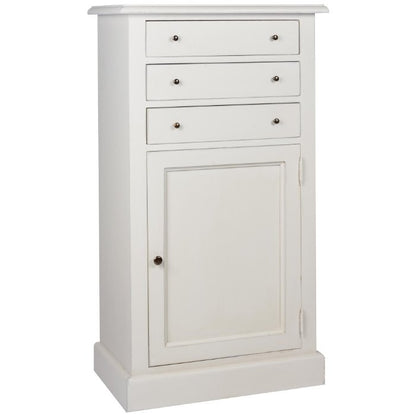 Meuble de rangement Gaspard, 1 porte et 3 tiroirs D607, 62 × 35 × 110 cm, vue officielle 1. Autres meubles et décoration vendus séparément.